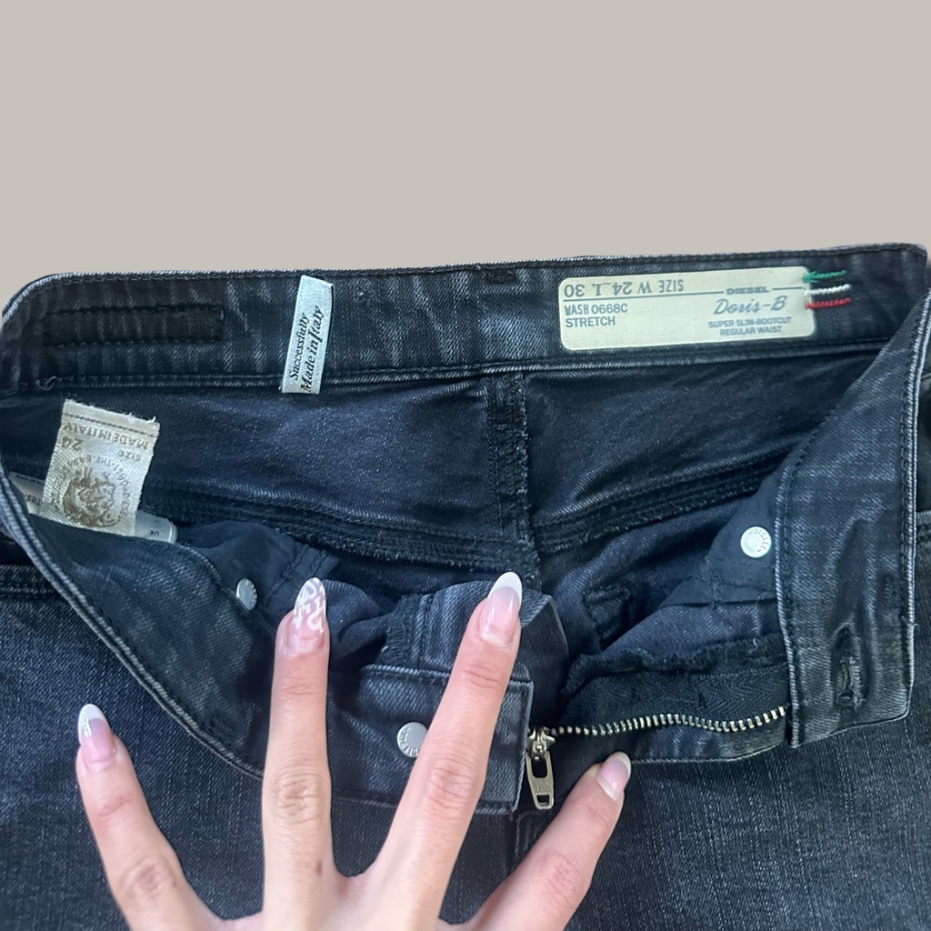 Vintage Made In Italy Diesel Black Denim Jeans
